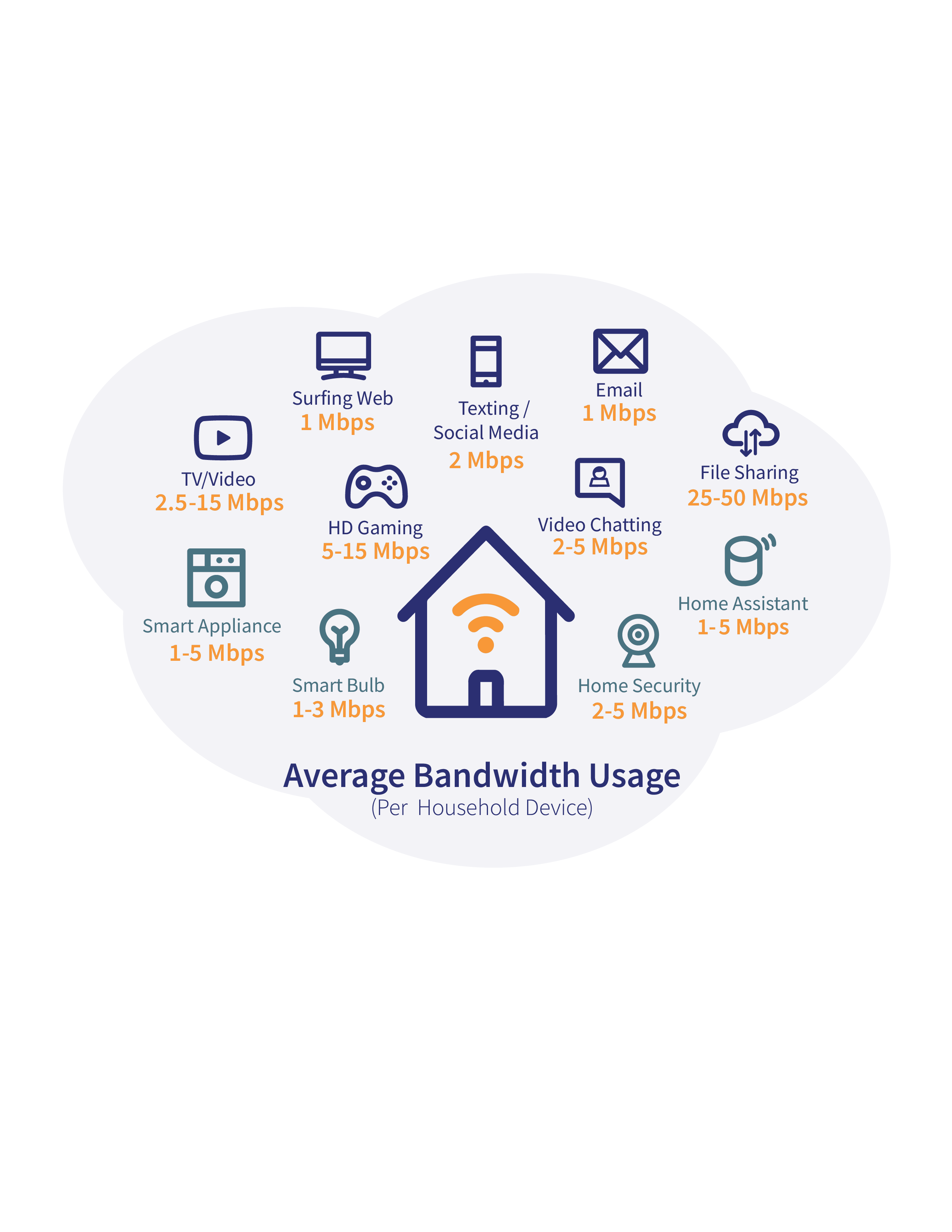 Average Household Bandwidth Usage Infographic
