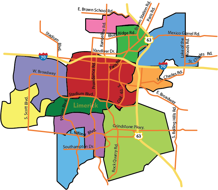 Map of service area