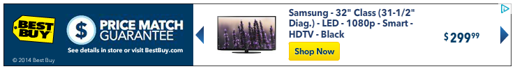 best buy online banner ad for a flatscreen TV