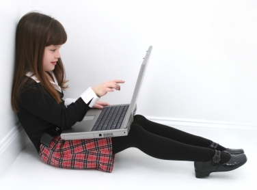 girl with laptop